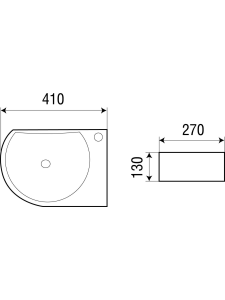 Раковина подвесная 410х270х130 WeltWasser AISBACH 5014 R (10000003877)