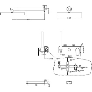 Душевой комплект Boheme Spectre 454-2-NB nickel brush