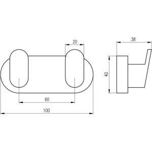 Крючок Rav Slezak Yukon YUA0106CMAT двойной, черный матовый