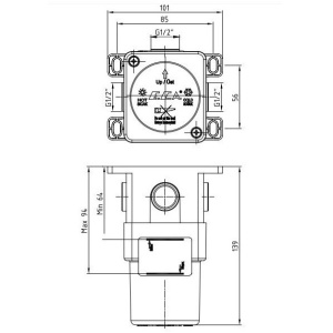 Скрытая часть для смесителя E.C.A. 102166102C1EX черная матовая