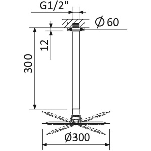 Верхний душ Cezares Czr B-TDDR-30/30-NOP черный матовый