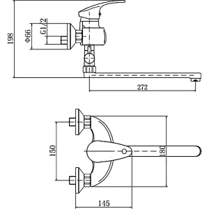 Смеситель для ванны с душем Fashun A2121 хром