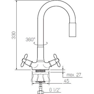 Купить Смеситель для кухни BOOU Ba5318 BA5318-1F-E352A-B702 чёрный, хром в Москве с доставкой Смеситель для кухни BOOU Ba5318 BA5318-1F-E352A-B702 чёрный, хром
