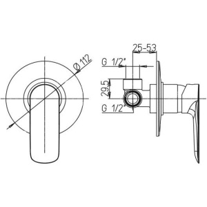 Смеситель для душа Paini Nove 09CR690 С ВНУТРЕННЕЙ ЧАСТЬЮ, хром