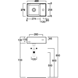 Рукомойник Simas Agile AG40 bi*1 белый