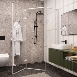 Душевой уголок Ceruttispa C2AW 100x100, профиль белый