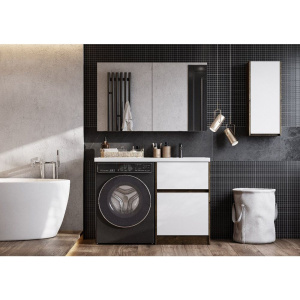 Купить Тумба с раковиной AQUATON Лондри 60 R, дуб рустикальный, белый в Москве с доставкой Тумба с раковиной AQUATON Лондри 60 R, дуб рустикальный, белый