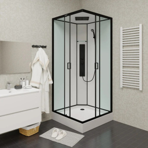Купить Душевая кабина Parly Ami Quadro 90x90, профиль черный в Москве с доставкой Душевая кабина Parly Ami Quadro 90x90, профиль черный