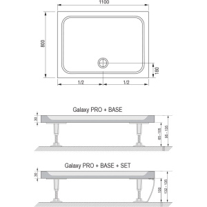 Поддон для душа Ravak Galaxy Pro Chrome Gigant Pro 110х80