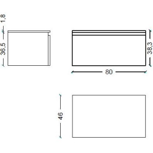 Тумба Armadi Art Flat Valessi Uno-S 80 dark oak