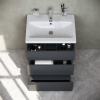 Тумба с раковиной AM.PM Gem S 60 графит матовый, напольная, с 3 ящиками