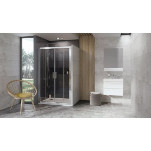 Купить Душевая дверь в нишу Ravak 10° 10DP4-190 Transparent, профиль сатин в Москве с доставкой Душевая дверь в нишу Ravak 10° 10DP4-190 Transparent, профиль сатин