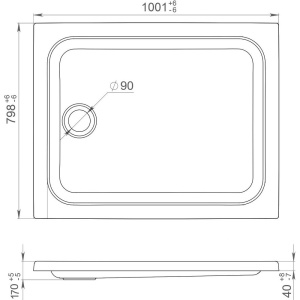 Поддон для душа DIWO Углич 100х80
