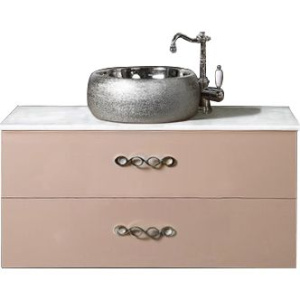 Тумба с раковиной Armadi Art NeoArt 100, капучино с ручками Wave хром