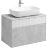Тумба с раковиной AQUATON Марбл 80 слэйт, белая матовая, раковина 1A73313KLK010