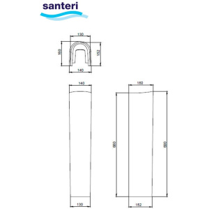 Пьедестал для раковины Santeri Визит, белый 1.3605.3.S00.00B.0