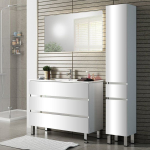 Тумба с раковиной Sanvit Кубэ -3 90 белый глянец