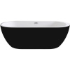Акриловая ванна Black&White Swan SB105 black 170x80 см, отдельностоящая, овальная, с каркасом, со сливом-переливом, с донным клапаном, черная