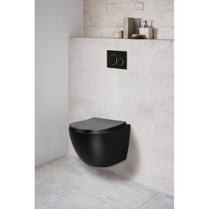 Купить Унитаз подвесной Vincea Globo VT1-14SMB черный в Москве с доставкой Унитаз подвесной Vincea Globo VT1-14SMB черный