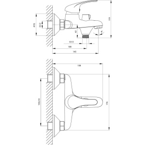 Купить Смеситель для ванны с душем Rossinka A 35-30 в Москве с доставкой Смеситель для ванны с душем Rossinka A 35-30