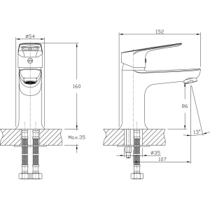 Купить Смеситель для раковины Rush Edge ED7735-11 в Москве с доставкой Смеситель для раковины Rush Edge ED7735-11