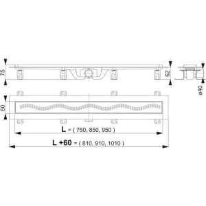 Купить Душевой трап (лоток) AlcaPlast APZ8-Simple 850M с решеткой и опорами в Москве с доставкой Душевой трап (лоток) AlcaPlast APZ8-Simple 850M с решеткой и опорами