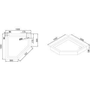 Поддон для душа Black&White Stellar Wind P-10H