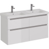 Тумба с раковиной Lemark Buno 120 белая глянцевая, 4 ящика