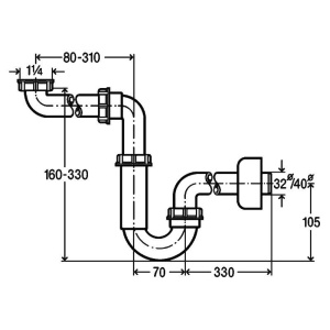 Купить Сифон для раковины Viega 606220 в Москве с доставкой Сифон для раковины Viega 606220