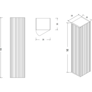 Шкаф-пенал Armadi Art Monaco подвесной, капучино глянец, золото