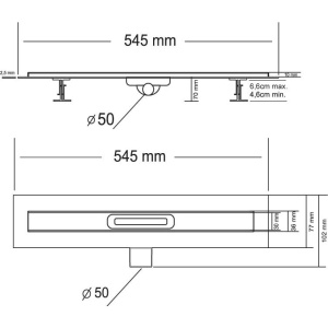 Душевой трап (лоток) Vincea Say Carmine SAY.510.50.P.DUZ 50 см