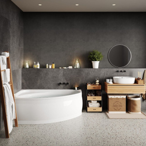 Купить Акриловая ванна Vagnerplast Hapi L 170x110 см, угловая, с каркасом, асимметричная в Москве с доставкой Акриловая ванна Vagnerplast Hapi L 170x110 см, угловая, с каркасом, асимметричная