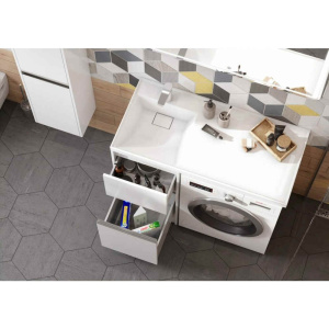 Тумба с раковиной Aquaton Лондри 55 1A2359K1LH010 белый глянец