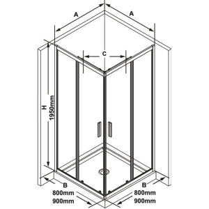 Душевой уголок Ravak Blix Slim BLSRV2-80 профиль хром