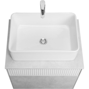 Тумба с раковиной AQUATON Марбл 60 слэйт, белая матовая, раковина 32700B000