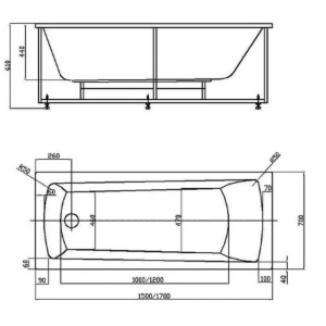 Акриловая ванна Aquatek Либра 150x70 LIB150-0000053