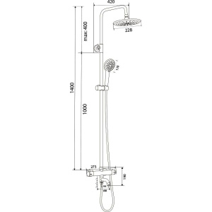 Душевая стойка Olive'S Termo 34511TM с термостатом, хром
