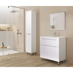 Купить Мебель для ванной Style Line Бергамо Мини 70 Люкс Plus напольная, антискрейтч белая в Москве с доставкой Мебель для ванной Style Line Бергамо Мини 70 Люкс Plus напольная, антискрейтч белая