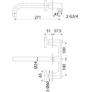 Смеситель для раковины IDDIS Acros ACRSB00i65 С ВНУТРЕННЕЙ ЧАСТЬЮ  хром