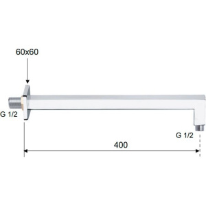 Кронштейн для верхнего душа Remer 348S40 40 см