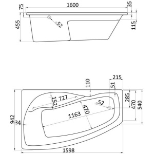 Акриловая ванна Santek Майорка XL 160х95 1.WH11.1.991 левосторонняя, белая