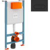 Комплект Унитаз подвесной VitrA Shift 7742B003-0075 белый глянцевый + Крышка 91-003-009 с микролифтом, петли хром + Инсталляция V-Fix Core 732-5800-01 с кнопкой смыва Root R 740-2211 черной матовой