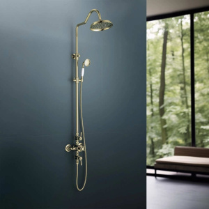 Душевая стойка Aquatek Классик AQ2563PG полированное золото