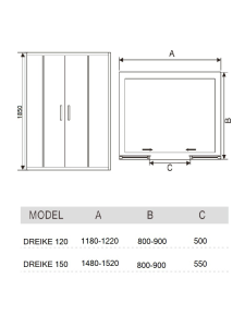 Душевое ограждение River DREIKE 120 MT (10000001378)