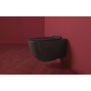Купить Унитаз подвесной Simas Vignoni VI18 nero matt безободковый, с микролифтом, черный матовый в Москве с доставкой Унитаз подвесной Simas Vignoni VI18 nero matt безободковый, с микролифтом, черный матовый