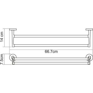 Полотенцедержатель Wasserkraft Rhein K-6240 двойной