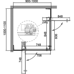 Купить Душевой уголок Cezares Slider AH 2 90/100-100/110 C Nero профиль черный, стекло прозрачное в Москве с доставкой Душевой уголок Cezares Slider AH 2 90/100-100/110 C Nero профиль черный, стекло прозрачное