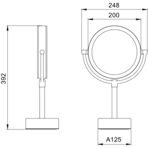 Косметическое зеркало Java S-M221W с подсветкой, двухстороннее, поворотное, белое