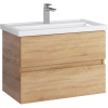 Тумба с раковиной SanStar Тоскана 80 дуб сонома светлый, раковина Kirovit Фостер 80