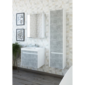 Купить Шкаф-пенал Sanflor Калипсо L, белый, ателье светлый в Москве с доставкой Шкаф-пенал Sanflor Калипсо L, белый, ателье светлый